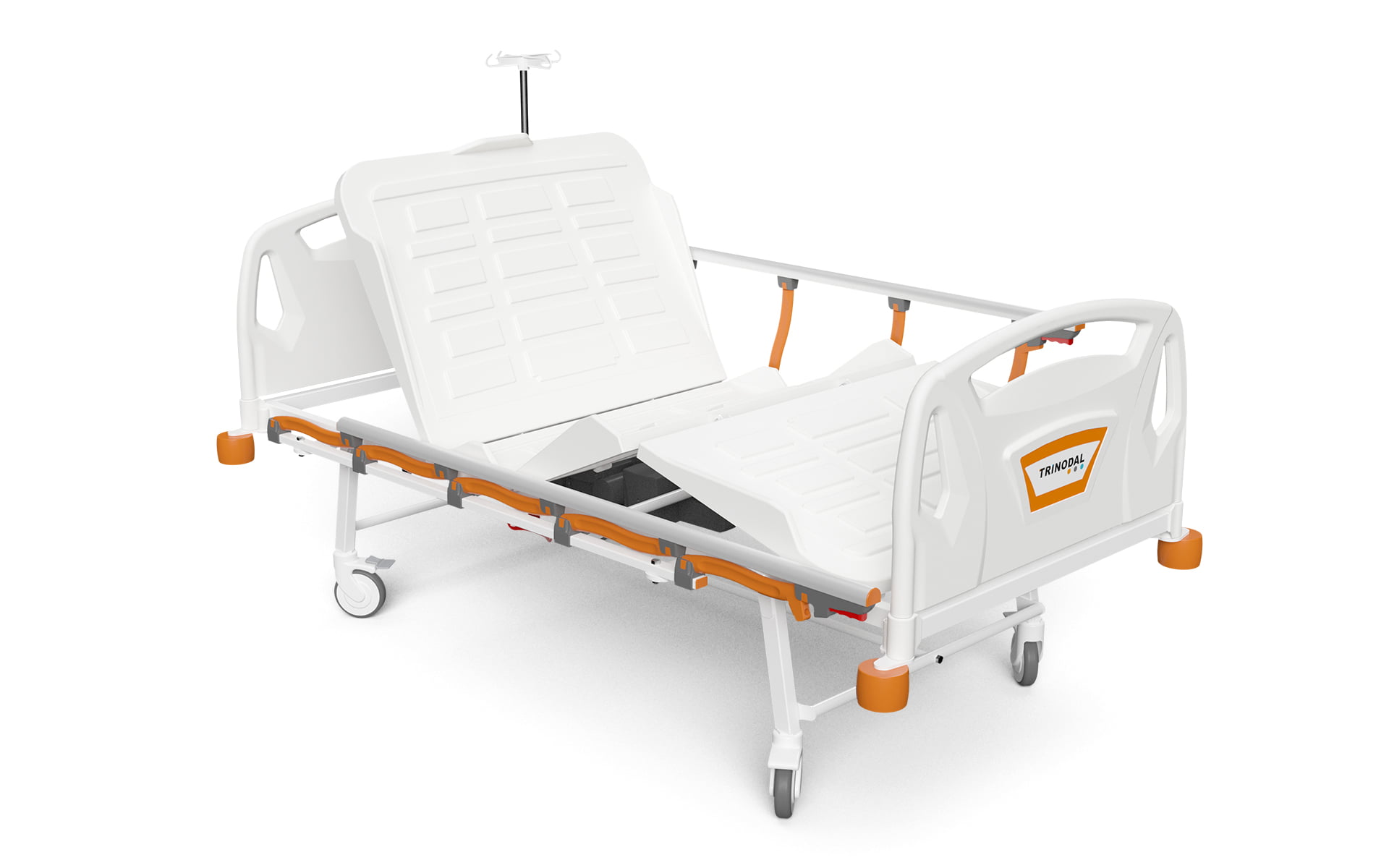 2 Motorized Electronic Bed with Foldable Legs & Side Rails