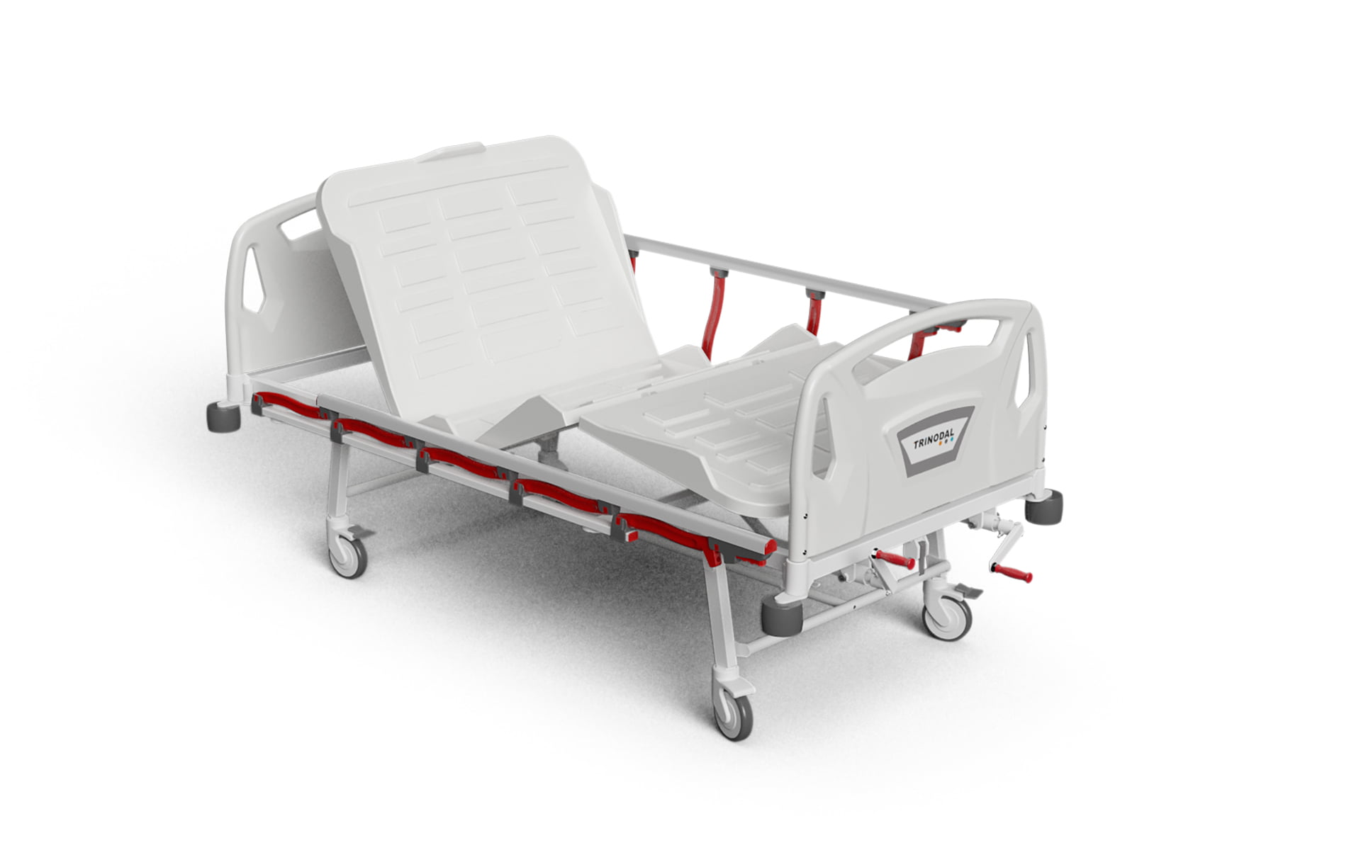 3 Adjustments Manual Bed with Foldable Legs and ABS Surface