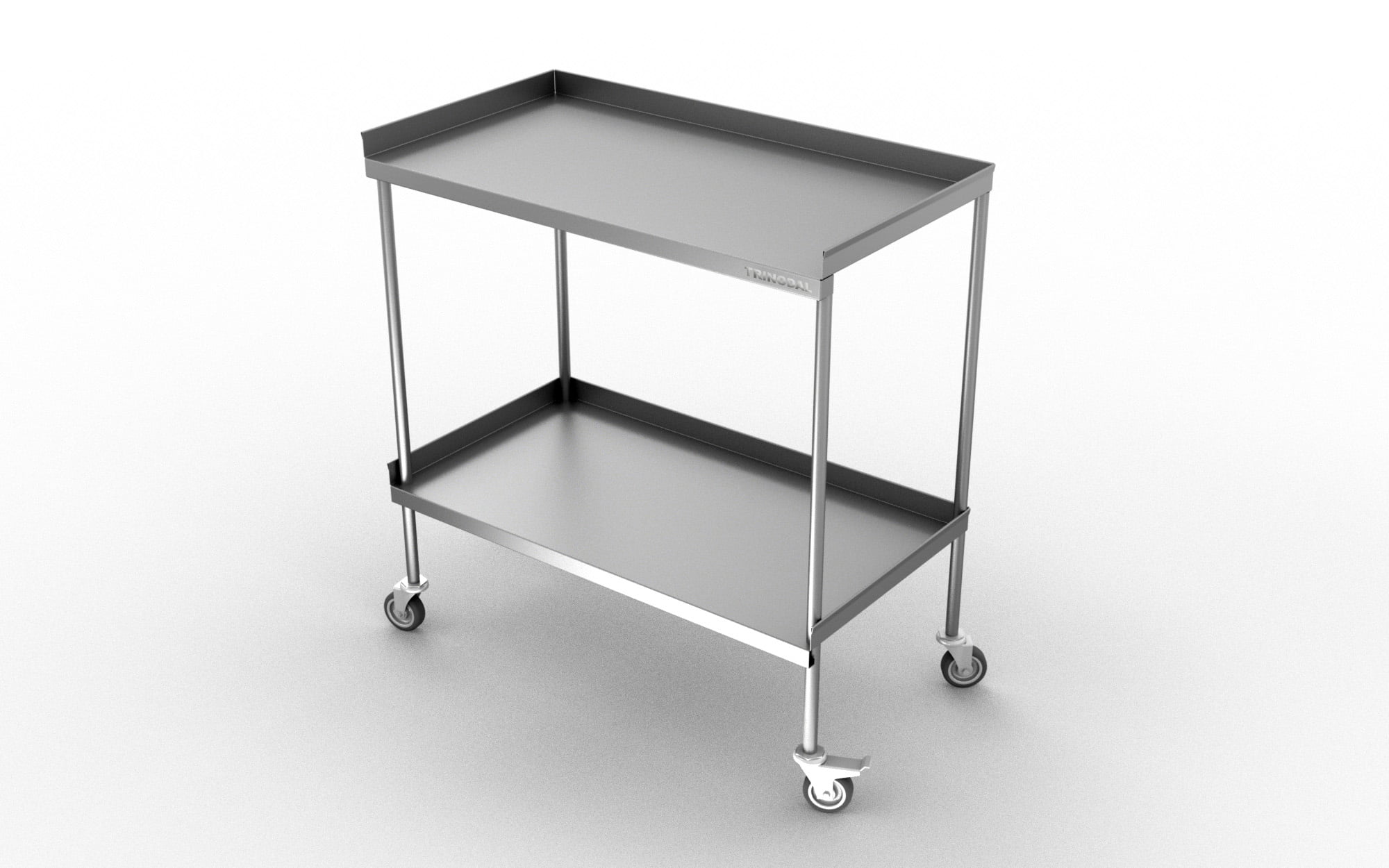 Stainless Steel Two Shelves Delivery Trolley